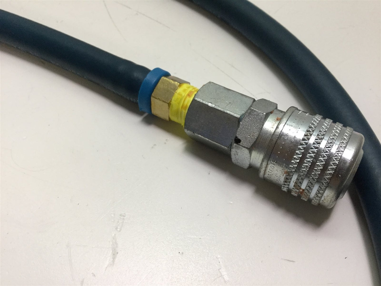 Used Swagelok 1/4" Flame Resistant Hose w/DynaQuip D3 Quick Disconnect Coupler 52"