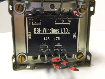 Used BBH Windings 145-176 Transformer, Primary 110/130V, Secondary Voltage 12V, 100VA