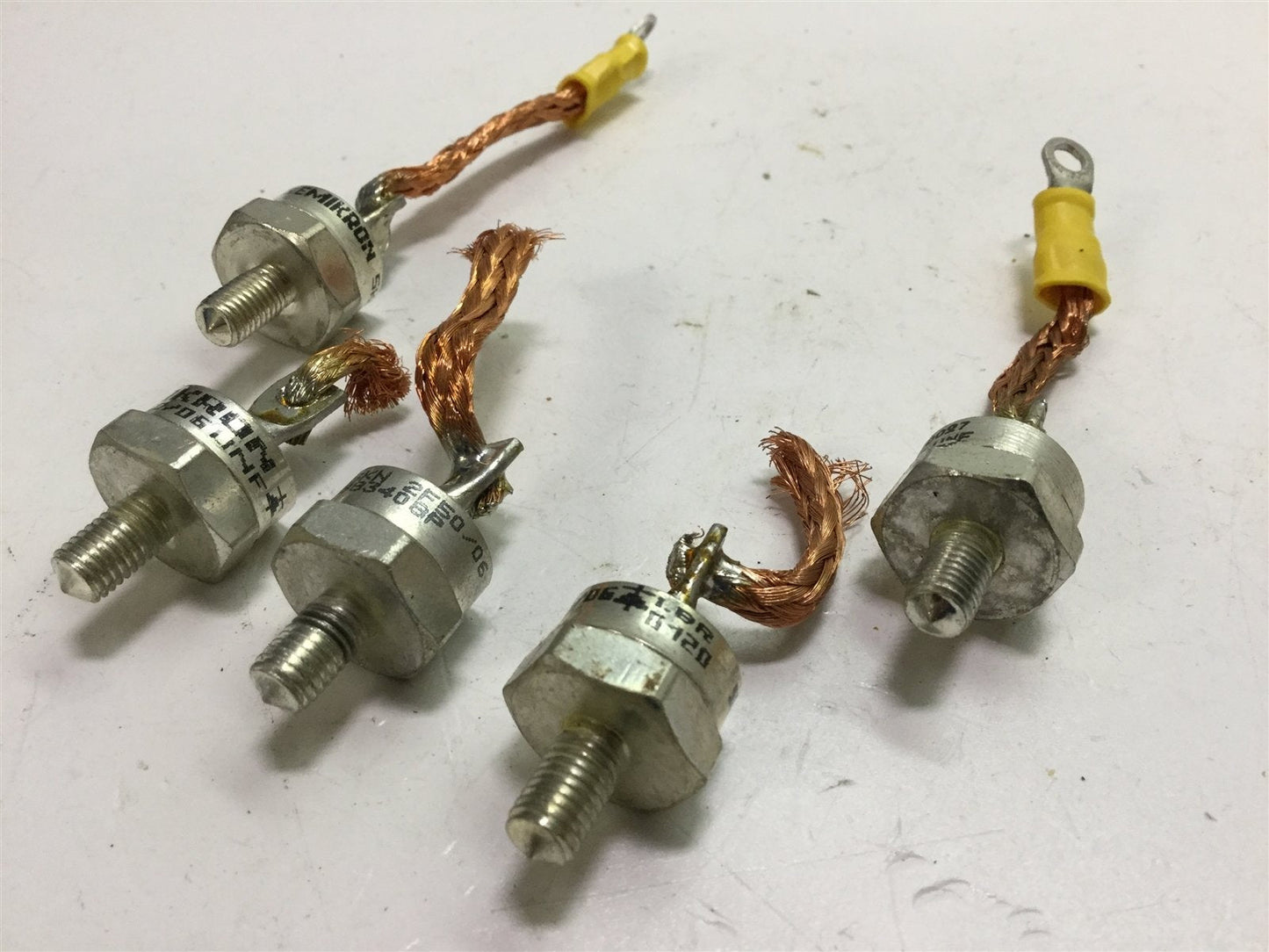 Used Lot of 5 Semikron SKN2F50/06 Fast Recovery Diodes 600 Volt, 50 Amp, 1/4-28 Stud