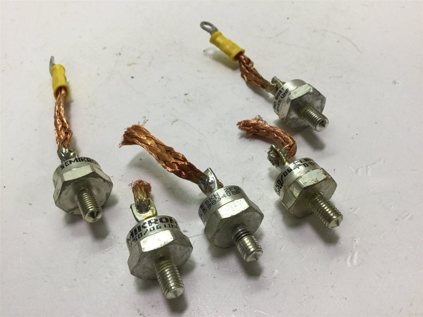 Used Lot of 5 Semikron SKN2F50/06 Fast Recovery Diodes 600 Volt, 50 Amp, 1/4-28 Stud
