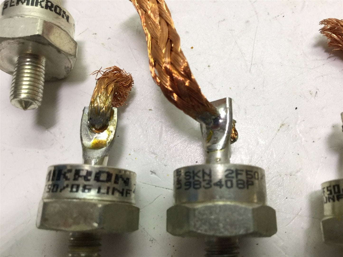 Used Lot of 5 Semikron SKN2F50/06 Fast Recovery Diodes 600 Volt, 50 Amp, 1/4-28 Stud
