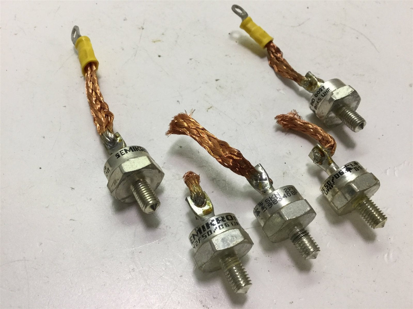 Used Lot of 5 Semikron SKN2F50/06 Fast Recovery Diodes 600 Volt, 50 Amp, 1/4-28 Stud