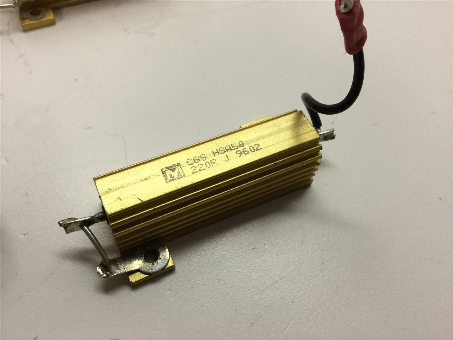 Used Lot of 5 CGS HSA50 220R Power Resistors, 220 Ohms, 5% Tolerance, 50 Watt