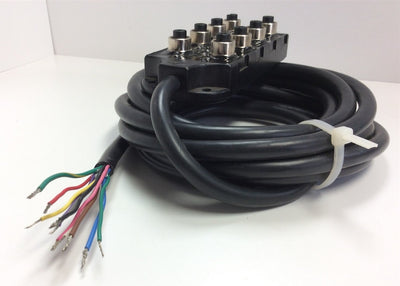 Used MultiBox 8 Connection 5-Pin Eurofast Quick Connect Junction Box w/ Cable