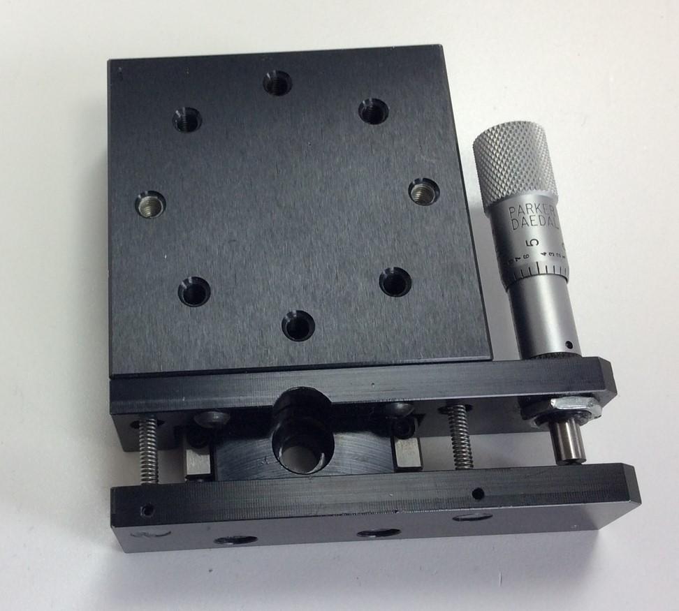 Used Parker CR4552 Linear Stage Carriage Dimensions: 2.625" x 2.625" Travel: 0.5"
