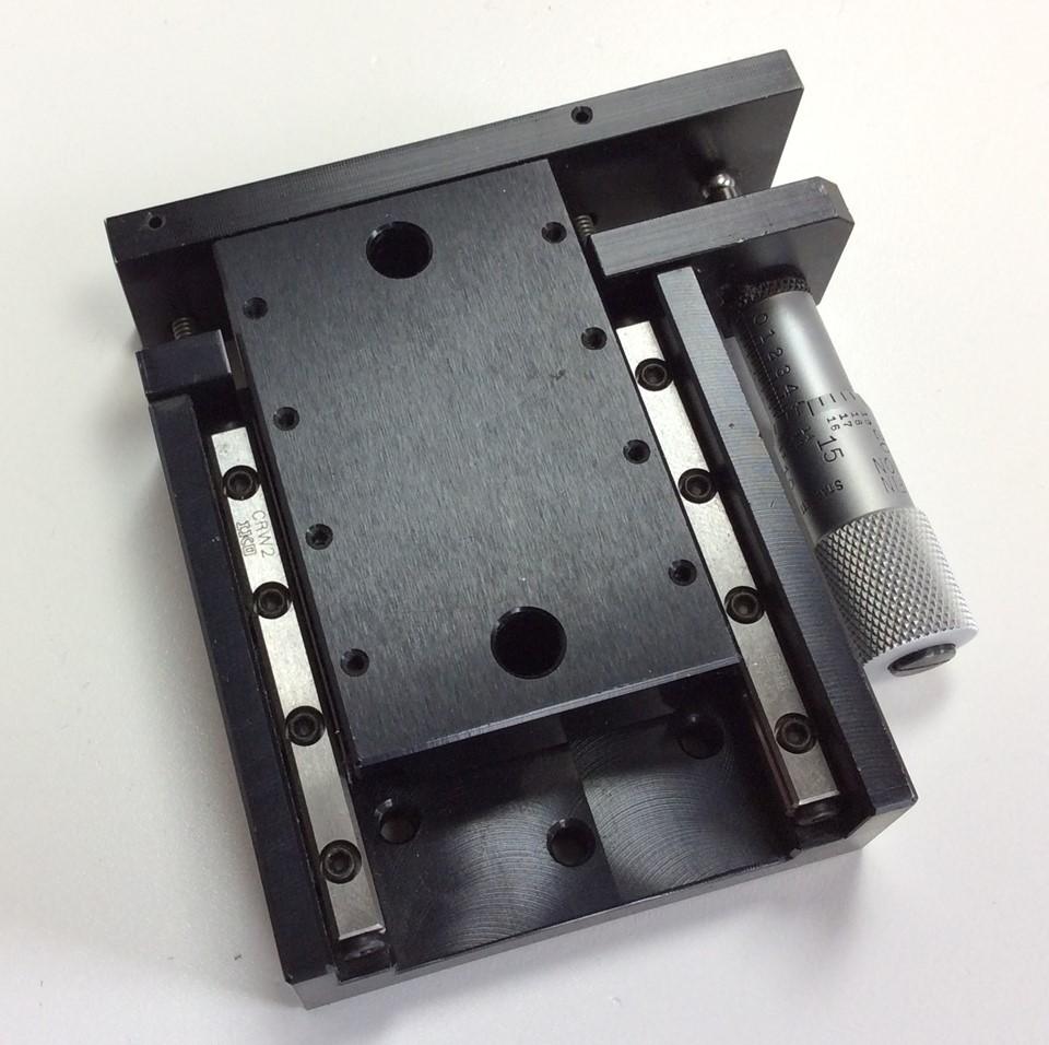 Used Parker CR4552 Linear Stage Carriage Dimensions: 2.625" x 2.625" Travel: 0.5"