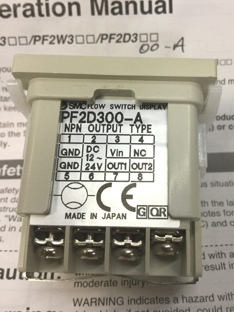 Used SMC PF2D300-A Digital Flow Switch Display for Water 0.25-4.5L/min N.C. Contact