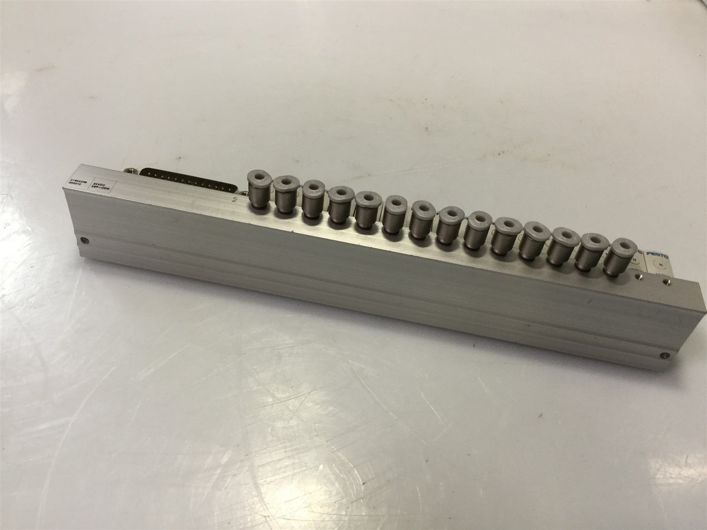 Used Bank of Festo 197026 MH1 Series Mini 3/2-Way Valve NO 24VDC DB-25 Manifold Assy.