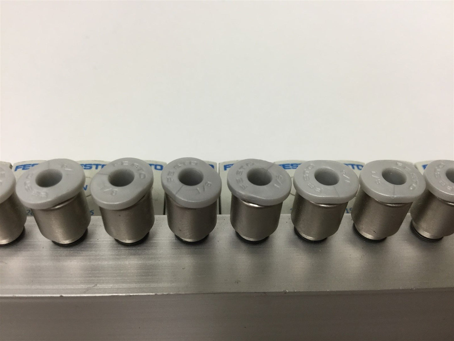 Used Bank of Festo 197026 MH1 Series Mini 3/2-Way Valve NO 24VDC DB-25 Manifold Assy.