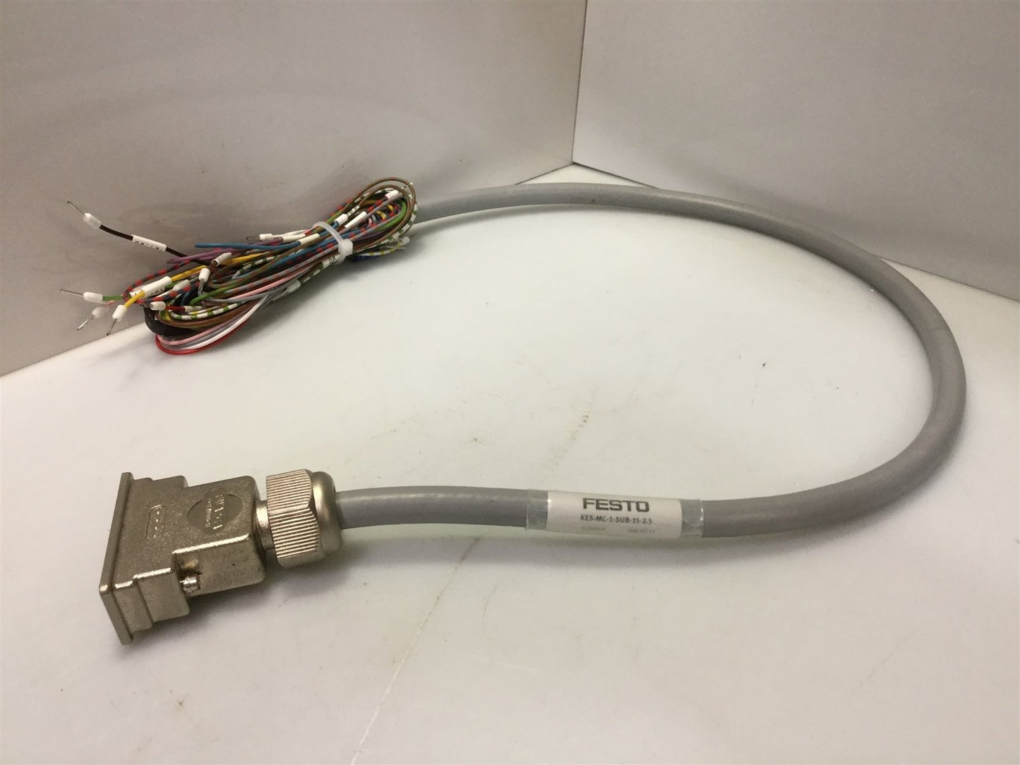 Used Festo KES-MC-1-SUB15 I/O Interface Control Cable DB15 to Flying Leads 2ft+