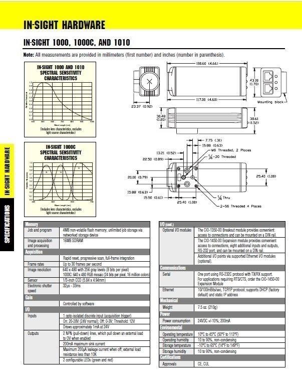 Used Cognex 800-5749-1 Rev. N In-Sight 1010 Machine Vision Camera 640x480 16MB 30FPS