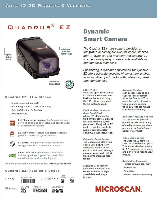 Used Microscan FIS-6700-0003 Quadrus EZ Fixed Scanner Barcode Reader *See Details