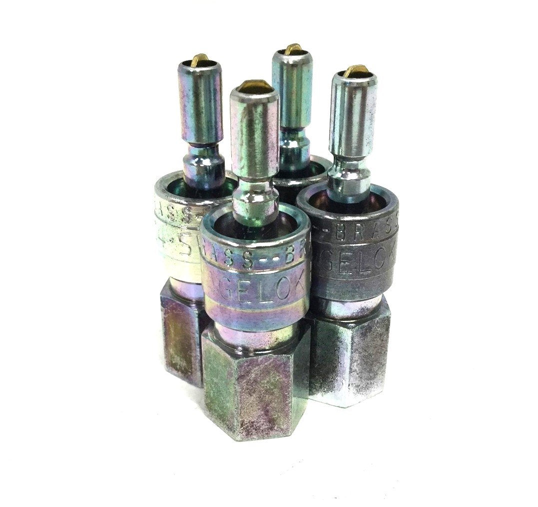 Used Lot of 4 Swagelok B-QC4-S-2PF Brass Instrumentation Quick Connect Fitting 1/8" F