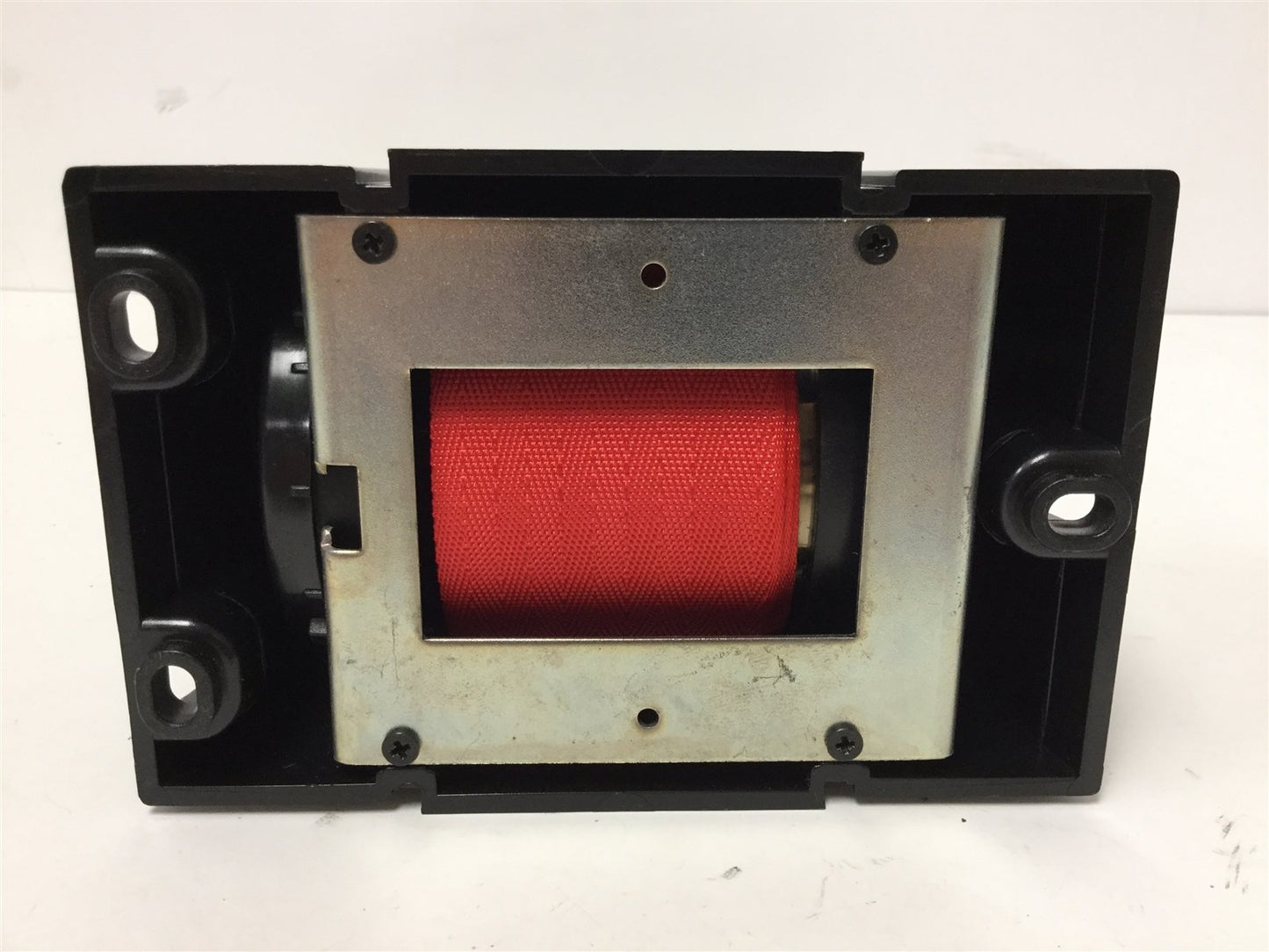 Used Wall-Mount Retractable Belt Barrier, Color: Red, Length: 15 Feet, Width: 1-7/8"