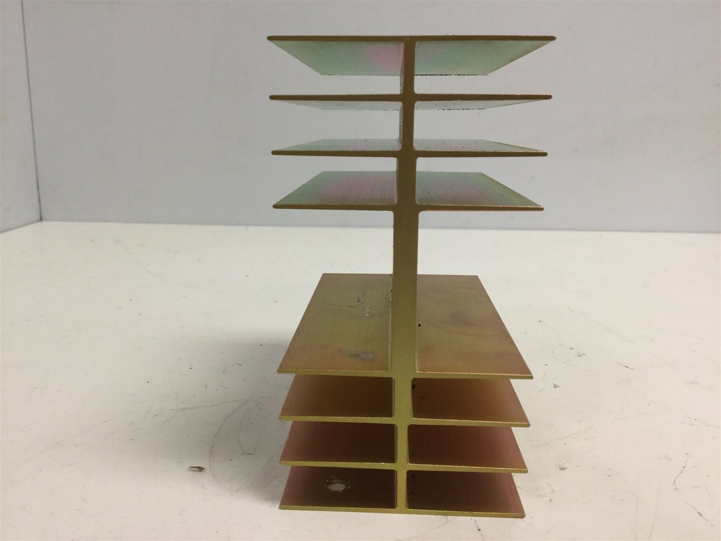 Used Lot of 2 Aluminum Heat Sinks, 3.95" x 2.3" x 4.25" - 16 Fins, Thin Base