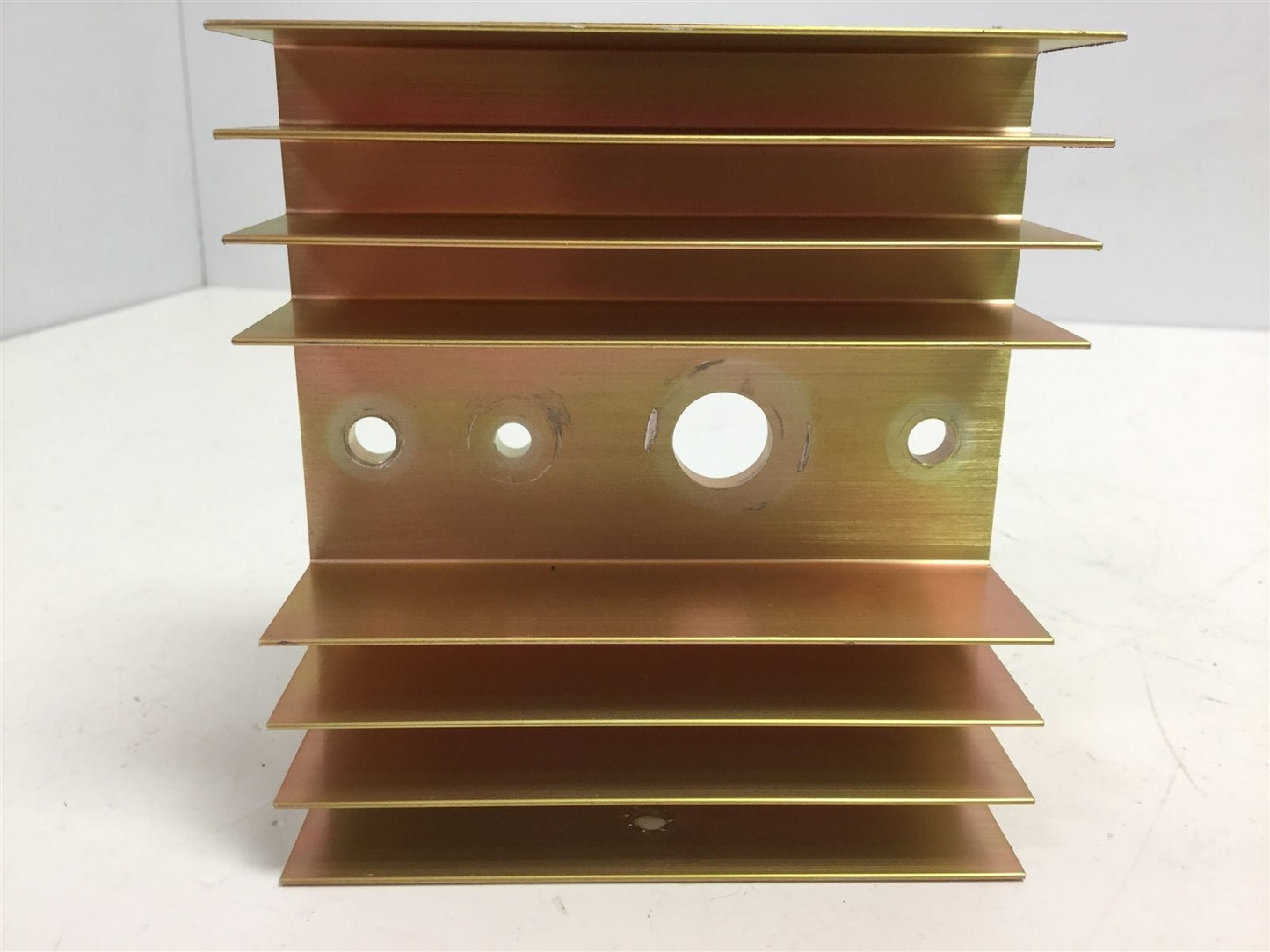 Used Lot of 2 Aluminum Heat Sinks, 3.95" x 2.3" x 4.25" - 16 Fins, Thin Base