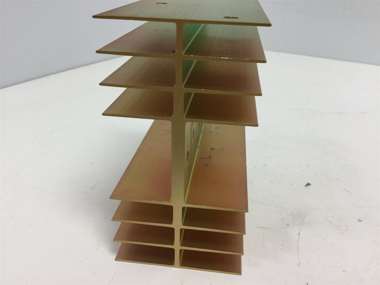Used Lot of 2 Aluminum Heat Sinks, 3.95" x 2.3" x 4.25" - 16 Fins, Thin Base