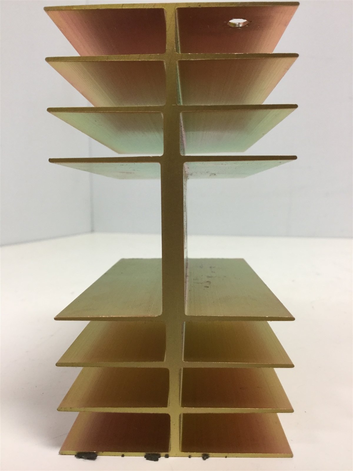 Used Lot of 2 Aluminum Heat Sinks, 3.95" x 2.3" x 4.25" - 16 Fins, Thin Base