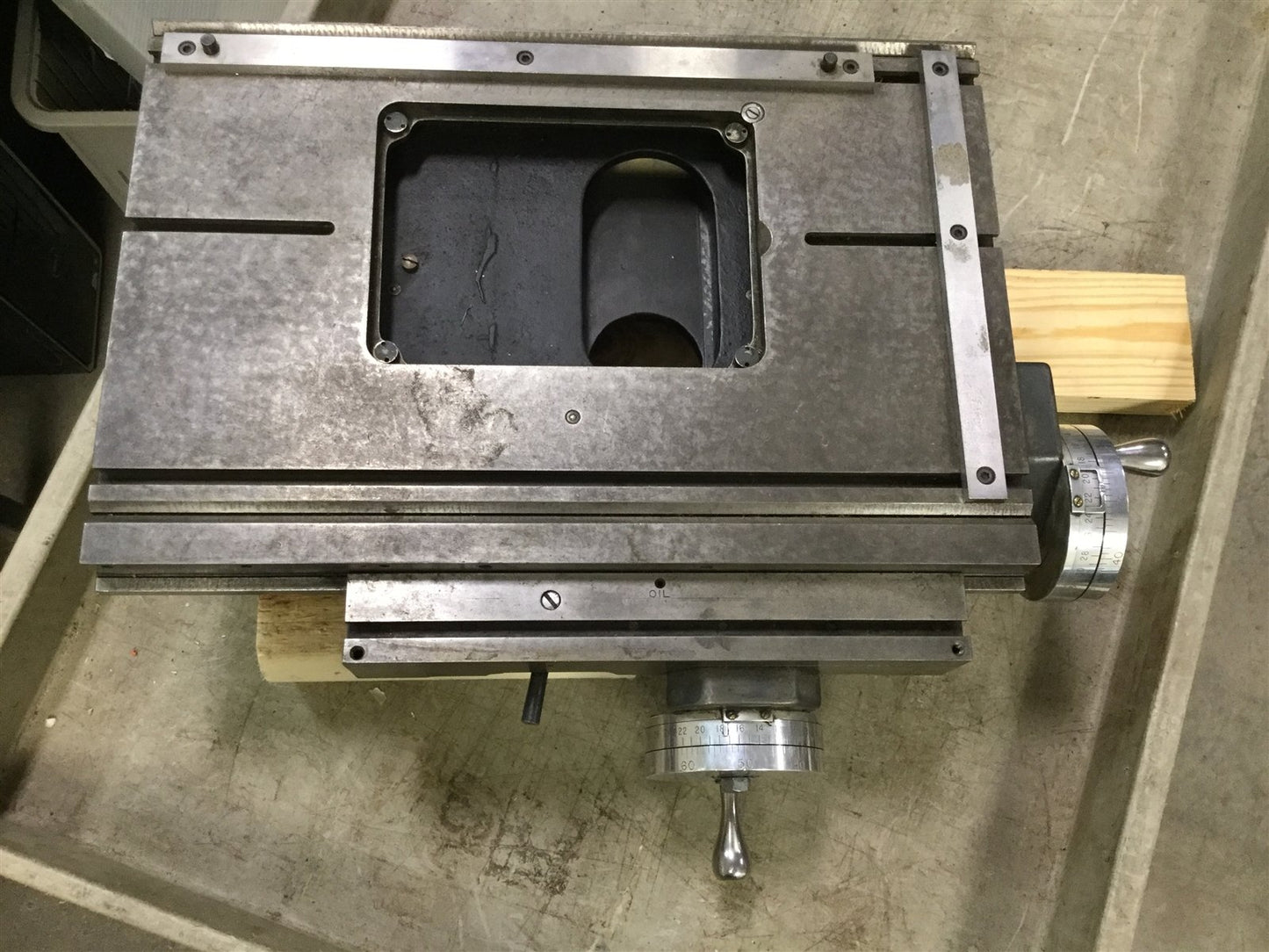 Used XY Manual Positioner, Travel: 6" x 5", Dimensions: 18" x 12", *1 Axis is Stiff*