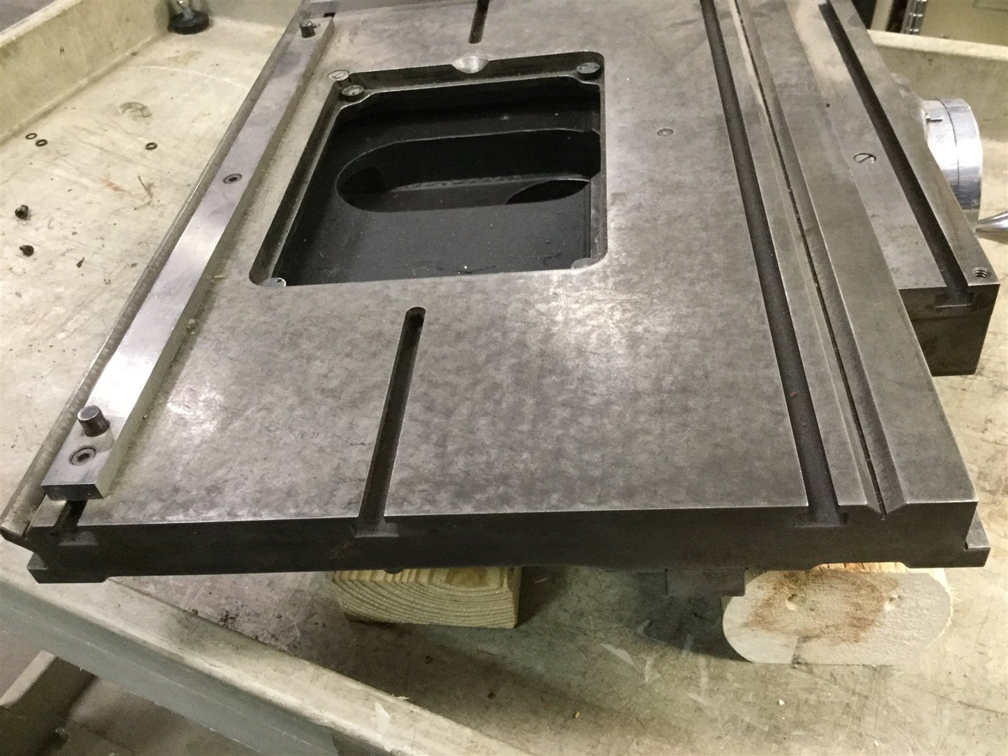 Used XY Manual Positioner, Travel: 6" x 5", Dimensions: 18" x 12", *1 Axis is Stiff*