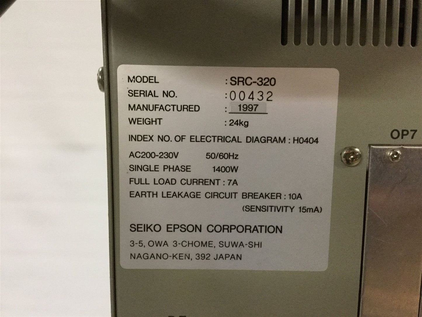 For Parts Epson Seiko SRC-320 Controller For 4-Axis Robot *See Details *For Repair Parts