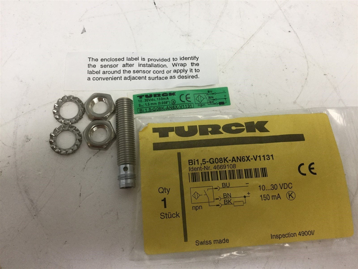 New TURCK Bi1.5-G08K-AN6X-V1331 Proximity Sensor Voltage 10-30VDC Current 150mA NPN
