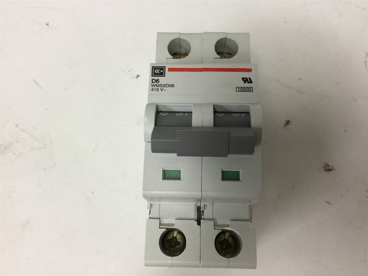 Used Cutler Hammer WMS2D06 Mini Circuit Breaker, 2-Pole, 415VAC/130VDC 6A, D-Curve