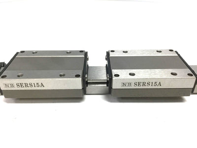 Used Nippon Bearing SERS15A 2-Roller Guide Slide Bearing, Linear Length: 169mm