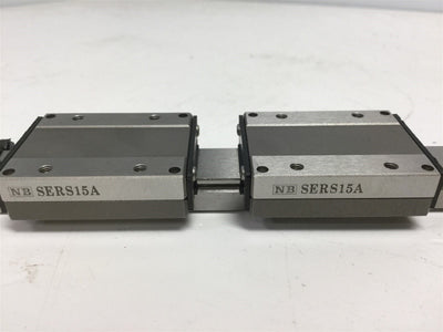 Used Nippon Bearing SERS15A 2-Roller Guide Slide Bearing, Linear Length: 169mm