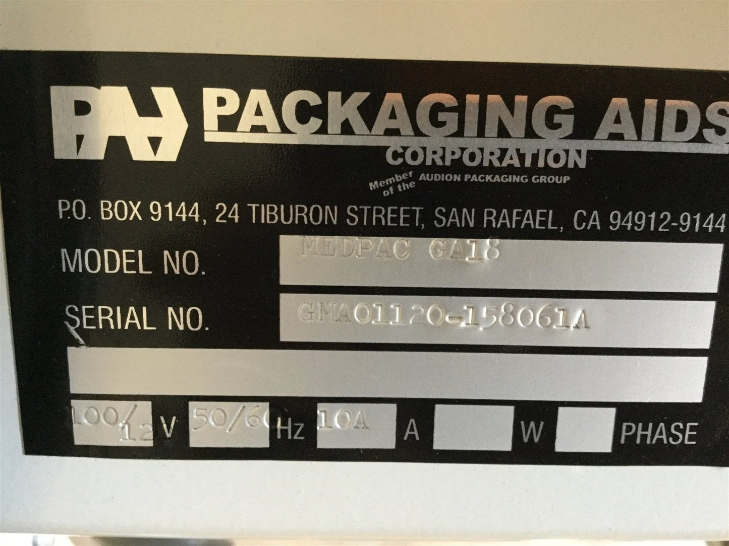Used PAC GA18 Medpac Medical Validatable Impulse Pouch Sealer 18" 120V *See Details*1