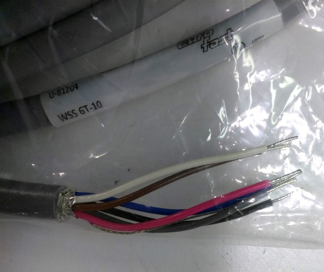 New Turck WSS 6T-10 Cord M12 Right Angle Male 6Pin Connector to Flying Leads 10m