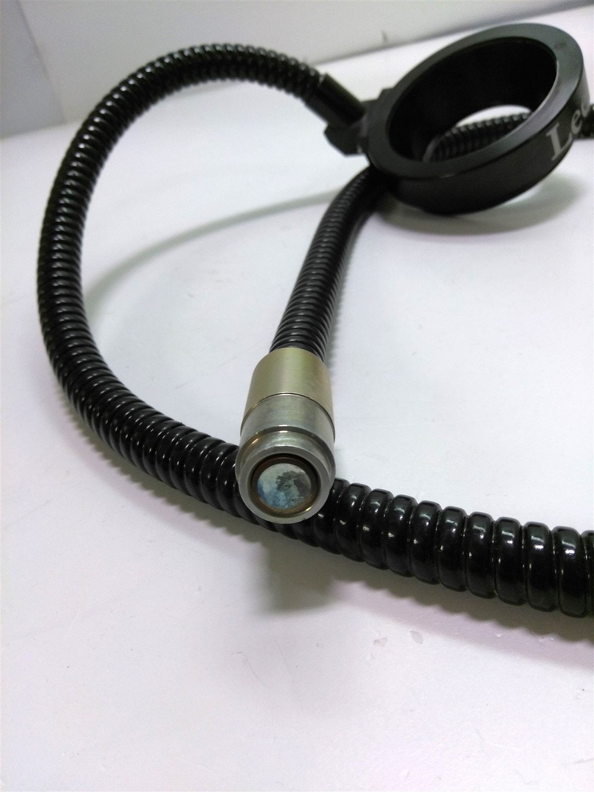Used Leeds Fiber Optic Microscope Ring Light 49mm ID, 4ft Long, 9mm Bundle *Corrosion