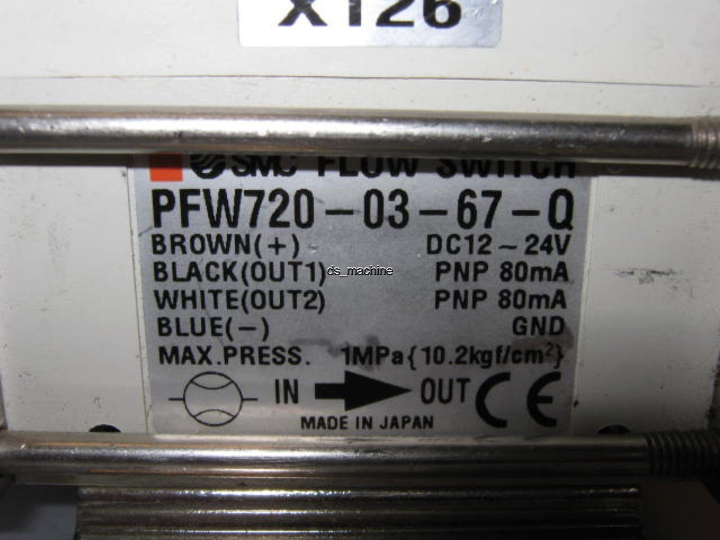 Used SMC 3/8" 2-16L/M Flow Switch For Water PFW720-03-67-Q 1/8" NPT Ports