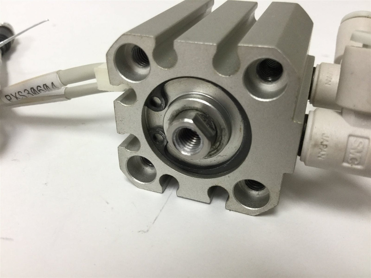 Used SMC NCDQ8B075-025 Pneumatic Cylinder, Bore: 0.75", Stroke: 0.25", 200psi Max