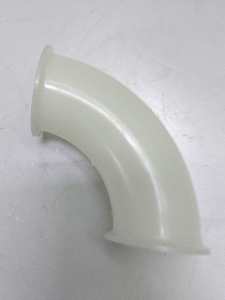 Used Tri-Clamp Sweeping 90 Degree Sanitary Elbow, 2" Diameter, 3" Radius, PolyPro