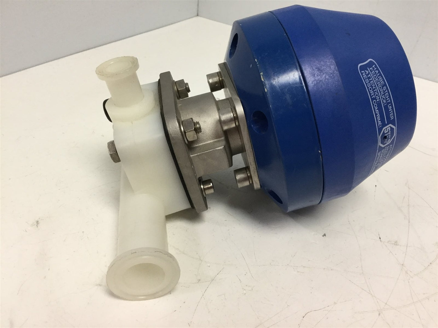 Used Sanitech TZD100-075SC Pneumatic Diaphragm Valve Branch-Tee Run Maxi, Branch Mini