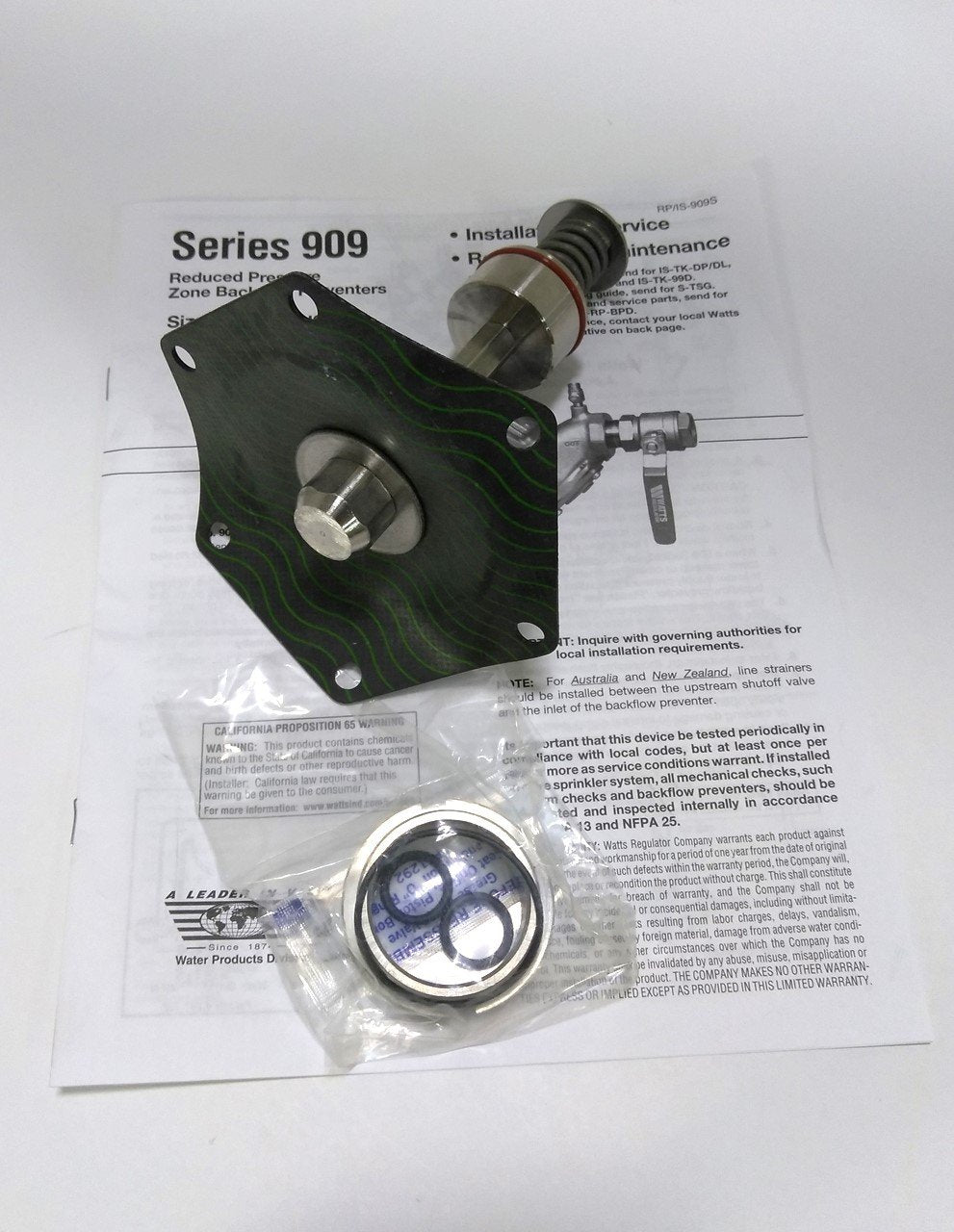 New Watts LFRK 909M1 VT Series 909 Complete Relief Valve Repair Kit, 1 1/4" - 2"