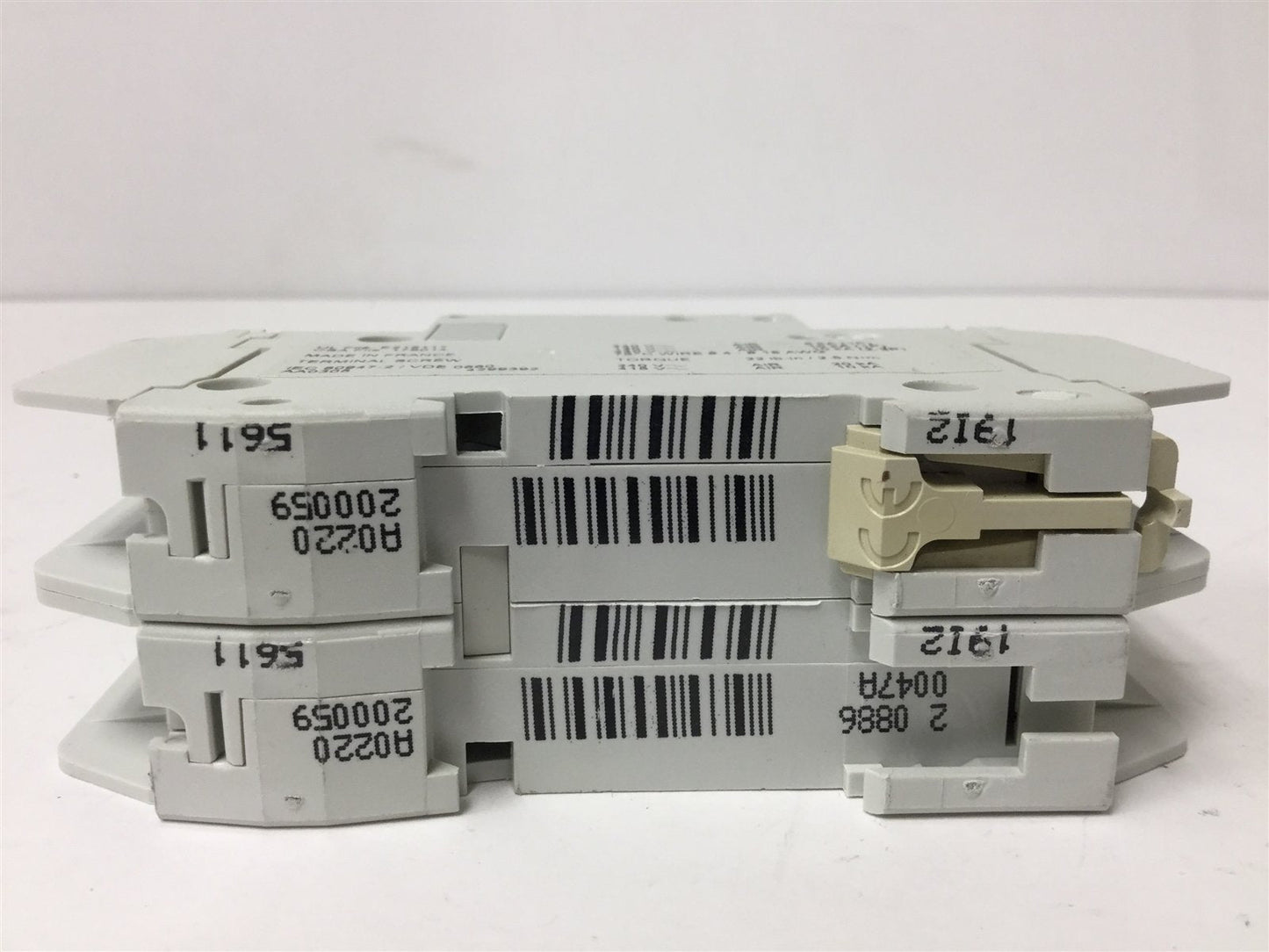 Used Merlin Gerin 60147 2-Pole Circuit Breaker, Rating: 240VAC 20A, Curve: Type C