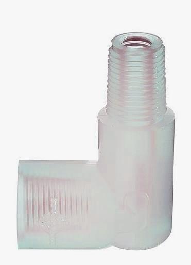 Used Cole-Parmer Instrument Co 06482-62 FMR4-4 Right Angle Fitting NPT 1/4" PTFE, PFA