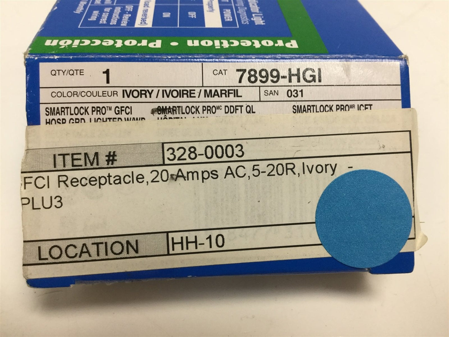 New Leviton 7899-HGI Wall Receptacle 2-Pole 3-Wire Grounding 20A 125VAC