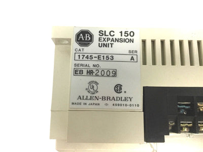 Used Allen Bradley 1745-LP153 Series A SLC 150 PLC Voltage: 24VDC, 12 Out, 20 In