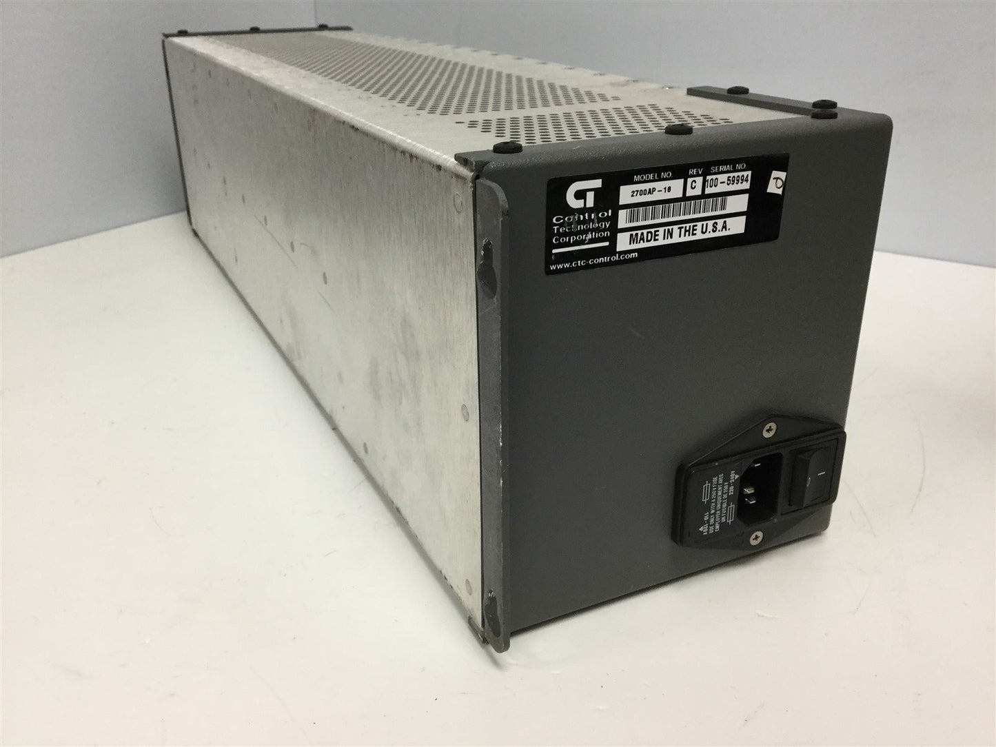 Used Control Technology 2700AP-16 PAC/PLC Controller Backplane Rack Chassis, 16-Slot
