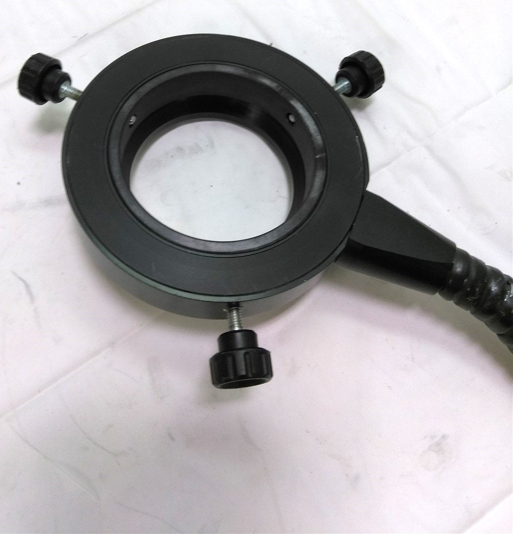 Used Fiber Optic Ring Light, 53mm Ring ID, 9mm Fiber Bundle, 15mm In, 33" Length