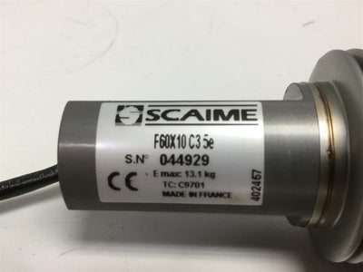 Used Scaime F60X10 C3 5e Bending Beam Load Cell, Rated: 10kg, 1-15V, 2.5m Cable
