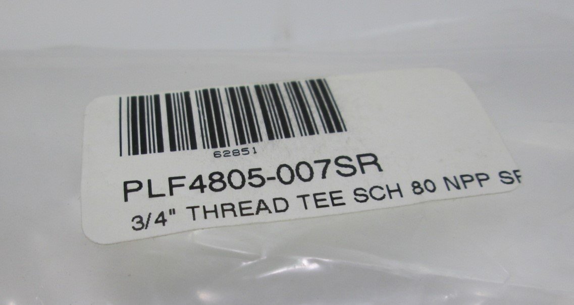 New – Open box Lot of 6 PLF4805-007SR 3/4" NPT Female Tees Schedule 80 Reinforced SS Collars