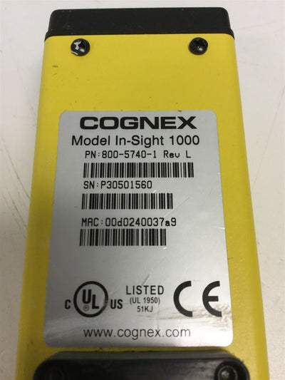 Used Cognex 800-5740-1 Rev L In-Sight 1000 Machine Vision Camera 640 x 480 Display