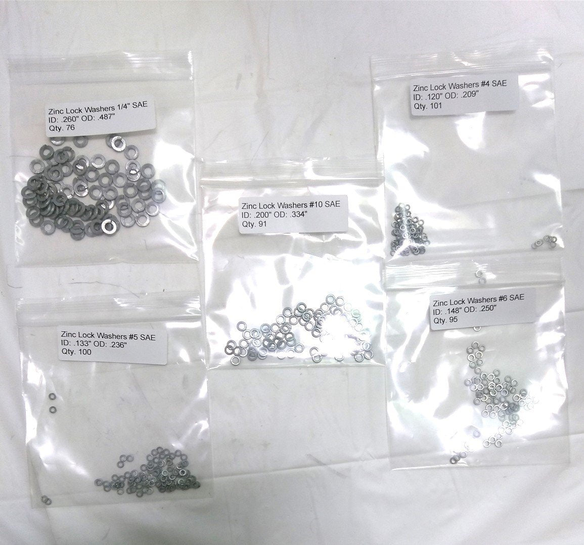 New Assortment of Low Carbon Zinc Nuts and Washer, 1/4" - 7/16", #4 - 3/4" SAE