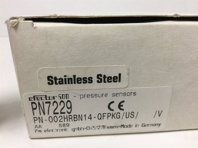 New IFM Efector PN7229 Electronic Pressure Monitor, Range: -30 to 20inHg