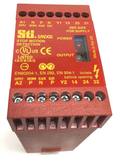 Used Sti Guardmaster SMD02 44510-0420 Stop Motion Detection Failsafe Unit 110/240VAC