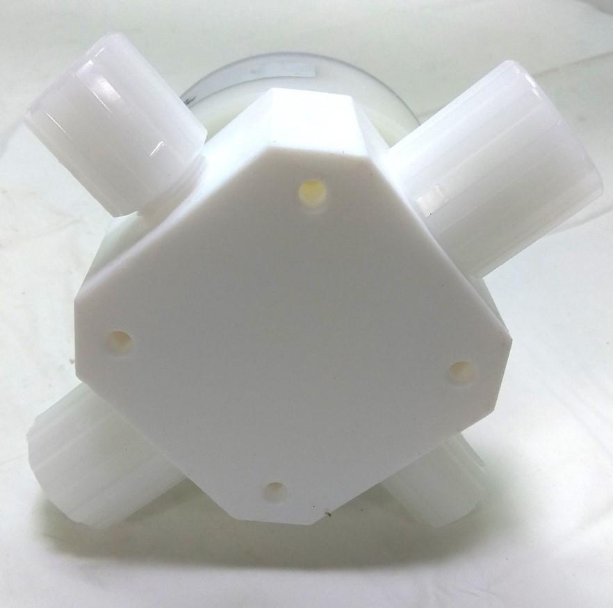 New Parker PV-8-66128-2 Partek Sampling Valve, 4 Way NC 1/2, 3/4" Parflare 60PSI PFA